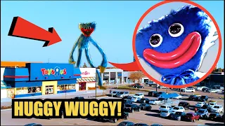 DRONE CATCHES HUGGY WUGGY FROM POPPY PLAY TIME AT HAUNTED TOY FACTORY! RUN FAST! (HE ATTACKED US!)