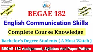 BEGAE 182 English Communication Skills | Assignment | Top Question | Previous Year Paper | Full info