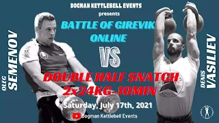 24kg Double Half Snatch 134reps in 10min by Denis Vasilev BATTLE OF GIREVIK ONLINE