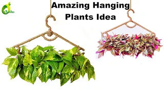 Easy Hanging Planter Making With Waste Materials/ Hanging Plant Idea For Home/Plants/ORGANIC GARDEN