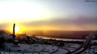 Калуга, ул.Гагарина, восход "на шарике" 03.01.2016