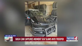Dash cam captures moment SUV slams into trooper