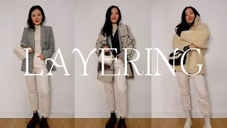 HOW TO LAYER | Layering tips for mild and cold winter days, winter capsule outfits, neutral outfits