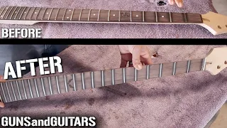 Making a MULTISCALE Fanned Fret Guitar Neck from a CHEAP eBay neck!