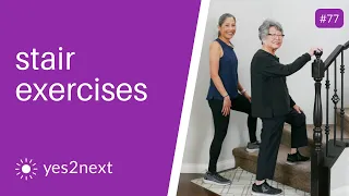10 Minute Stair Exercises to Build Muscle in Your Glutes, Hips, and Legs | Seniors, Beginners