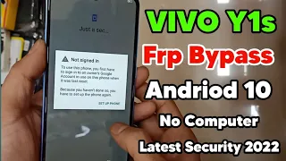Vivo Y1s (2015) Frp Bypass Android 10 | Google Account Remove Without Pc | New solution 100%