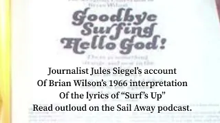 Brian Wilson explains the lyrics of Surf's Up