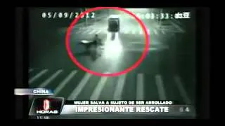 Angel's Caught On CCTV Saving A Man From Accident