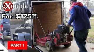 Bought this Exmark 36" Walk Behind Mower for $125! Can I get it running? Part 1