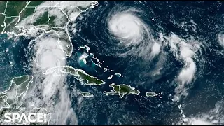 Hurricanes Idalia and Frankin seen from space in amazing satellite time-lapses