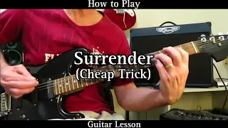 How to Play SURRENDER - Cheap Trick. Guitar Lesson.