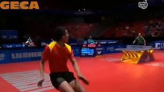 Incredible Around Net rally by Xu Xin at WTTC 2018 - Table Tennis