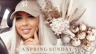 A SPRING SUNDAY | BAKING, THE RANGE, SKINCARE ROUTINE & FLOWER ORGANISING