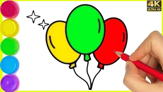 Balloon Drawing || How to draw a balloon easy || step by step balloon Drawing || Balloon ka Drawing.