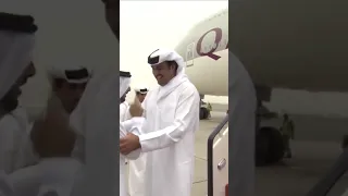 Sheikh Hamdan فزاع Fazza Greets Sheikh Tamim Bin Hamad Al Thani Emir Of Qatar #shorts #qatar #dubai