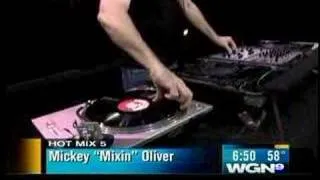 Mickey Oliver of the Hot Mix 5 Live on WGN TV