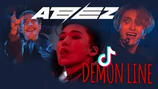 ATEEZ TIKTOK COMPILATION||DEMON LINE😈🔥ft. wooyoung and mingi scream