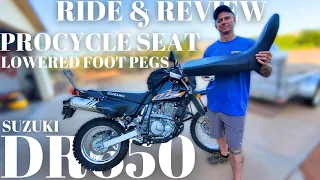 Suzuki DR650 - ProCycle Seat & Lowered Foot Pegs, Ride & Review