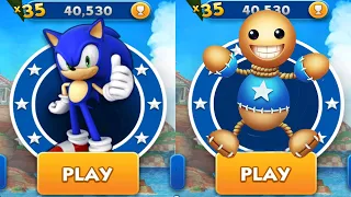 Sonic Dash vs Buddyman Run - All Characters Sonic Knuckles Tails Werehog