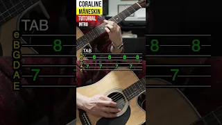 Måneskin - Coraline | Guitar Lesson (TAB) #shorts