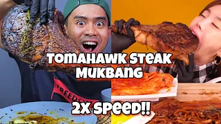 2x speed!!🔥ASMR Tomahawk Steak Eating Mukbang Compilations|Fast Motion Satisfying Eating challenge 🤤