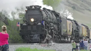 UP No. 4014 'Big Boy' and UP No. 844 'Living Legend' run-by - Loud Audio