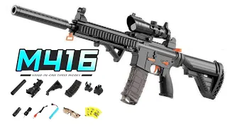 Toy Gun! Unboxing Realistic Weapon M4 Rifle Toy Gun Set Up Testing Shooting Very Good !