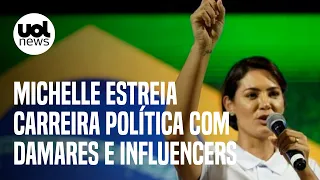 Michelle Bolsonaro estreia carreira política com Damares e influencers