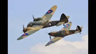 B OF B MEMORIAL DISPLAY - BLENHEIM - SPITFIRES - HURRICANES IWM DUXFORD FLYING LEGENDS - 2018