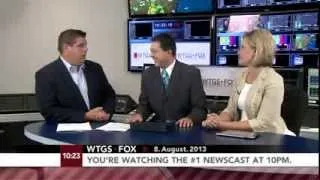 Sharknado fun on WTGS Fox News at Ten