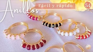 ANILLOS con Cristales en ALAMBRE ~ ANILLOS FACILES Y FINOS EN ALAMBRISMO