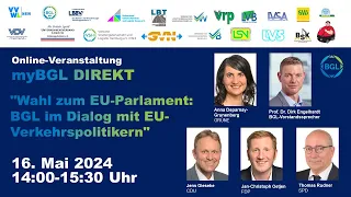 Aufzeichnung der myBGL direkt Talk Runde zur EU-Wahl 2024 vom 16.5.2024