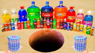 Giant Coca Cola, Fanta, Sprite and Big Pepsi, Mirinda, 7up, Chupa Chups vs Mentos Underground