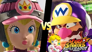 Mario Strikers Battle League Team Peach vs Team Wario at Jungle Retreat