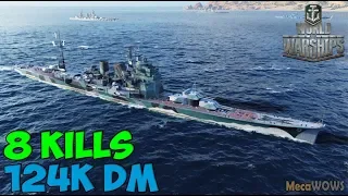 World of WarShips | Atago | 8 KILLS | 124K Damage - Replay Gameplay 4K 60 fps