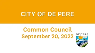 City of De Pere Common Council - September 20, 2022