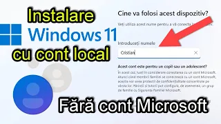 Instalare Windows 11 cu cont local - fără cont Microsoft