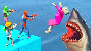 Scary Teacher 3D - Miss'T Vs Spiderman - Hungry Shark in the Sea - (Rescue Operation) Game Animation