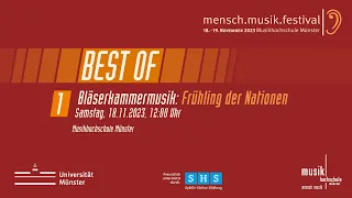 Mensch.Musik.Festival 2023 - Best Of Bläserkammermusik: Frühling der Nationen | 18.11.2023, 12:00Uhr