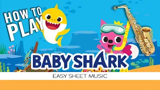 Alto Saxophone "Baby Shark" EASY Sheet Music (Baritone Sax)