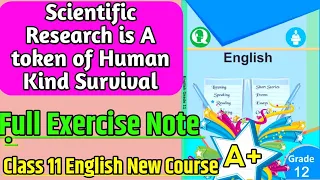 Class 11 Scientific Research is a Token Of Humankind Survival  Essay complete exercise solution Note