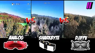 ☀ Analog / SharkByte / DJI FPV. Сравнение видеосистем. Тест дальности. [Fatshark Sharkbyte II]