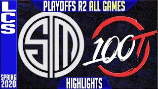 TSM vs 100 Highlights ALL GAMES | LCS Spring 2020 Playoffs Round 2 | Team Solomid vs Hundred Thieves