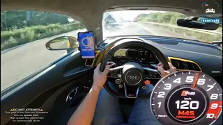 AUDI R8 V10 PLUS | 338KM/H TOP SPEED POV on AUTOBAHN by AutoTopNL