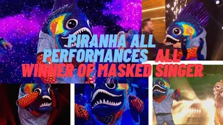 DANNY JONES PIRANHA WINNER OF THE MASKED SINGER ALL PERFORMANCES