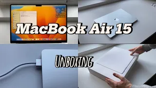 unboxing MacBook Air 15' M2 silver + accessories