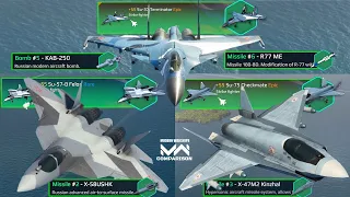 All Tier 3 Sukhoi Series Strike Fighter Comparison | Su-37 Vs Su-57 Vs Su-75 | Modern Warships