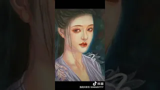 水彩古风人物练习【背景五官衣服头发饰品】