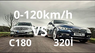 Bmw 320i VS Mercedes c180 acceleration hızlanma 0-120km/h