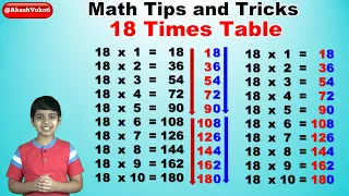 Learn 18 times multiplication table trick | Easy and fast way to learn | Math Tips and Tricks